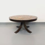 Vintage round coffee table from the 60s 70s by Raymond Corroyez in ceramic