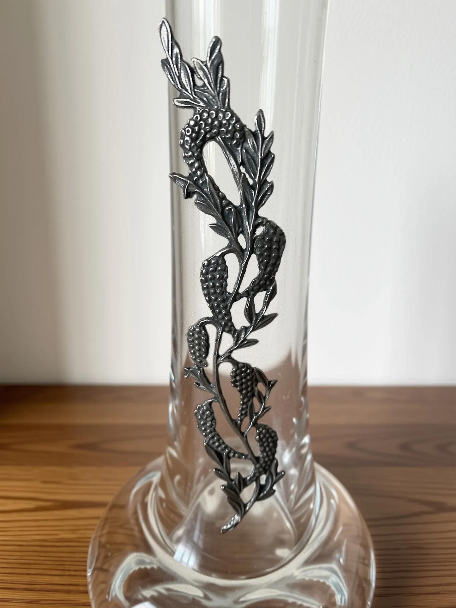 Single flower vase decorated in pewter