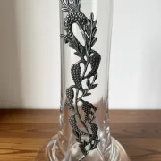 Single flower vase decorated in pewter