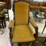 Antique armchair, Voltaire, styled swan neck restoration