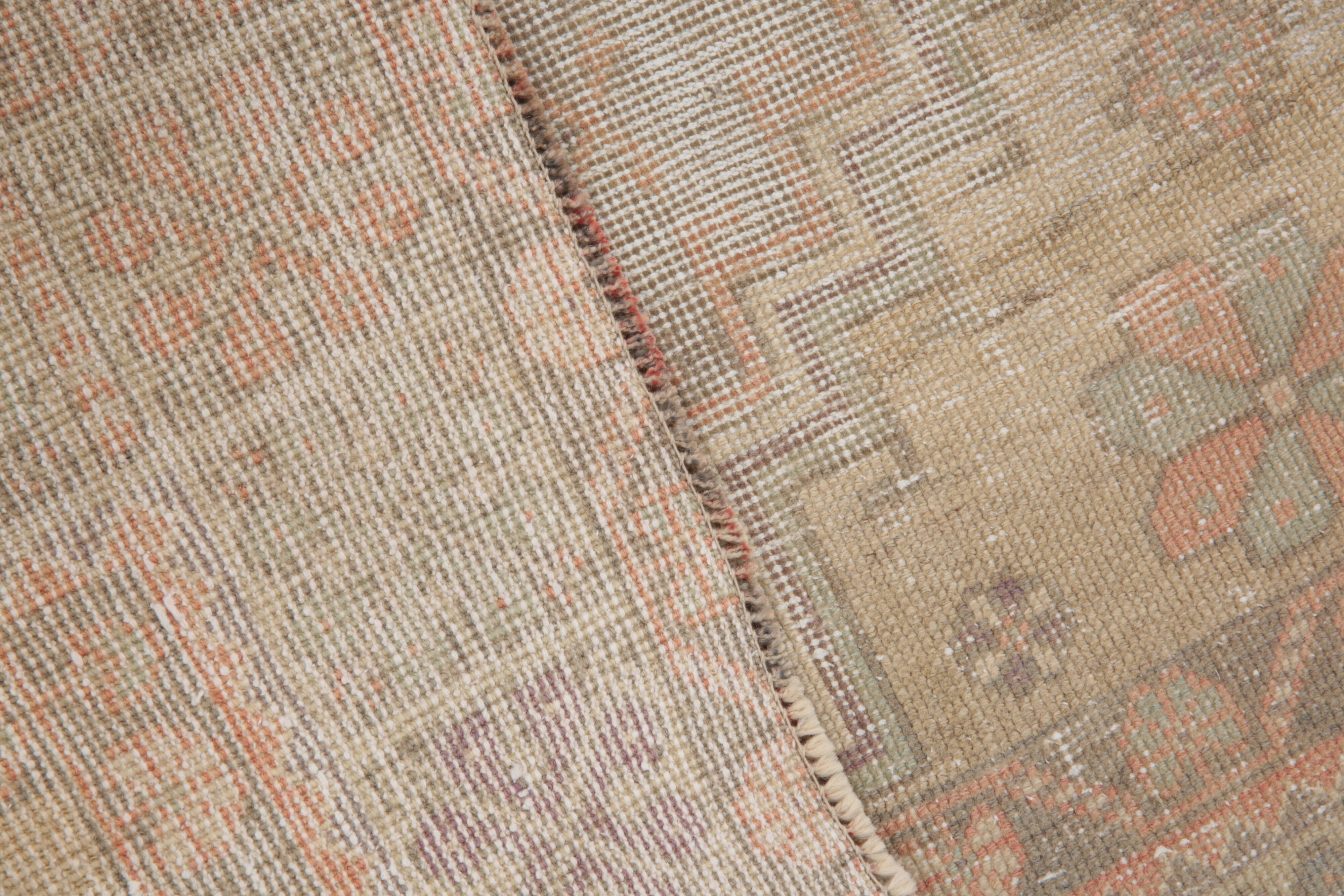 4x6 Rug For Kitchen Handmade Wool Vintage Rug, 112x196Cm SK 3865