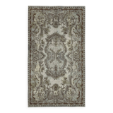 Overdyed Wool Vintage Handmade Carved Rug 168 cm x 287 cm