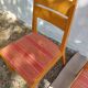 4 cosy chairs, solid wood and fabric