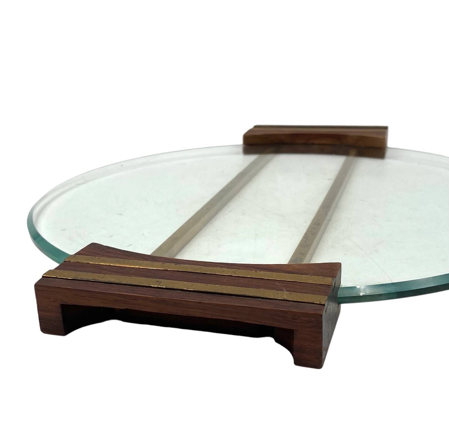 Art deco glass tray, France 1930s