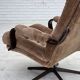 1970s, Danish swivel armchair, furniture corduroy, dark beech wood.