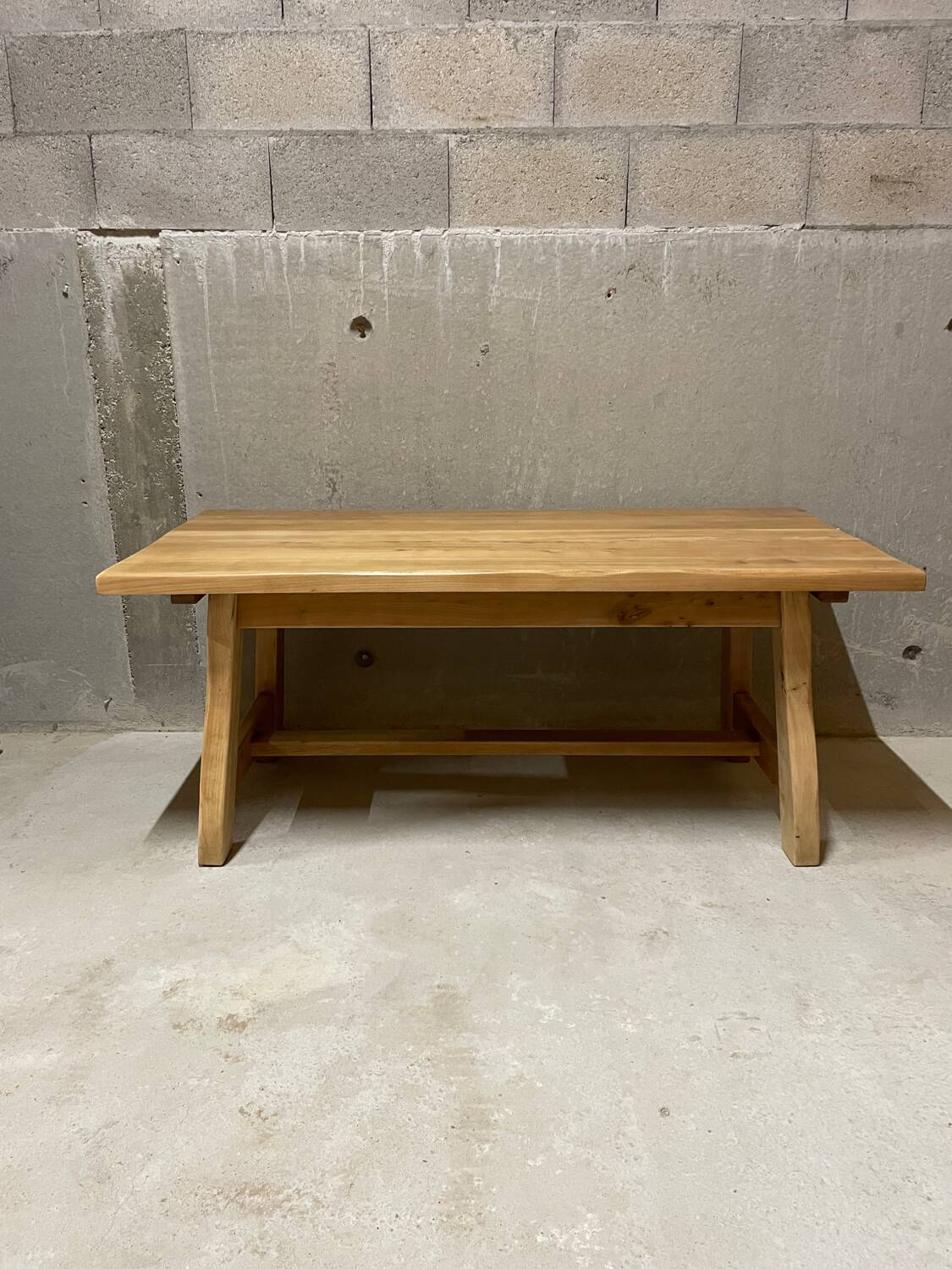 Solid elm wood farmhouse table