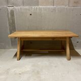 Solid elm wood farmhouse table