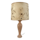 Pink alabaster lamp and dried flower lampshade 1970