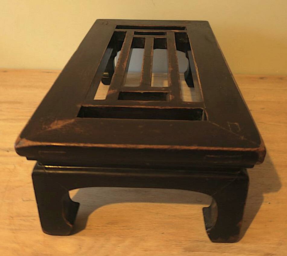 Antique Chinese low table with horse-hoof feet, 1910