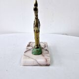 Art deco doe bookends in regulates and marble