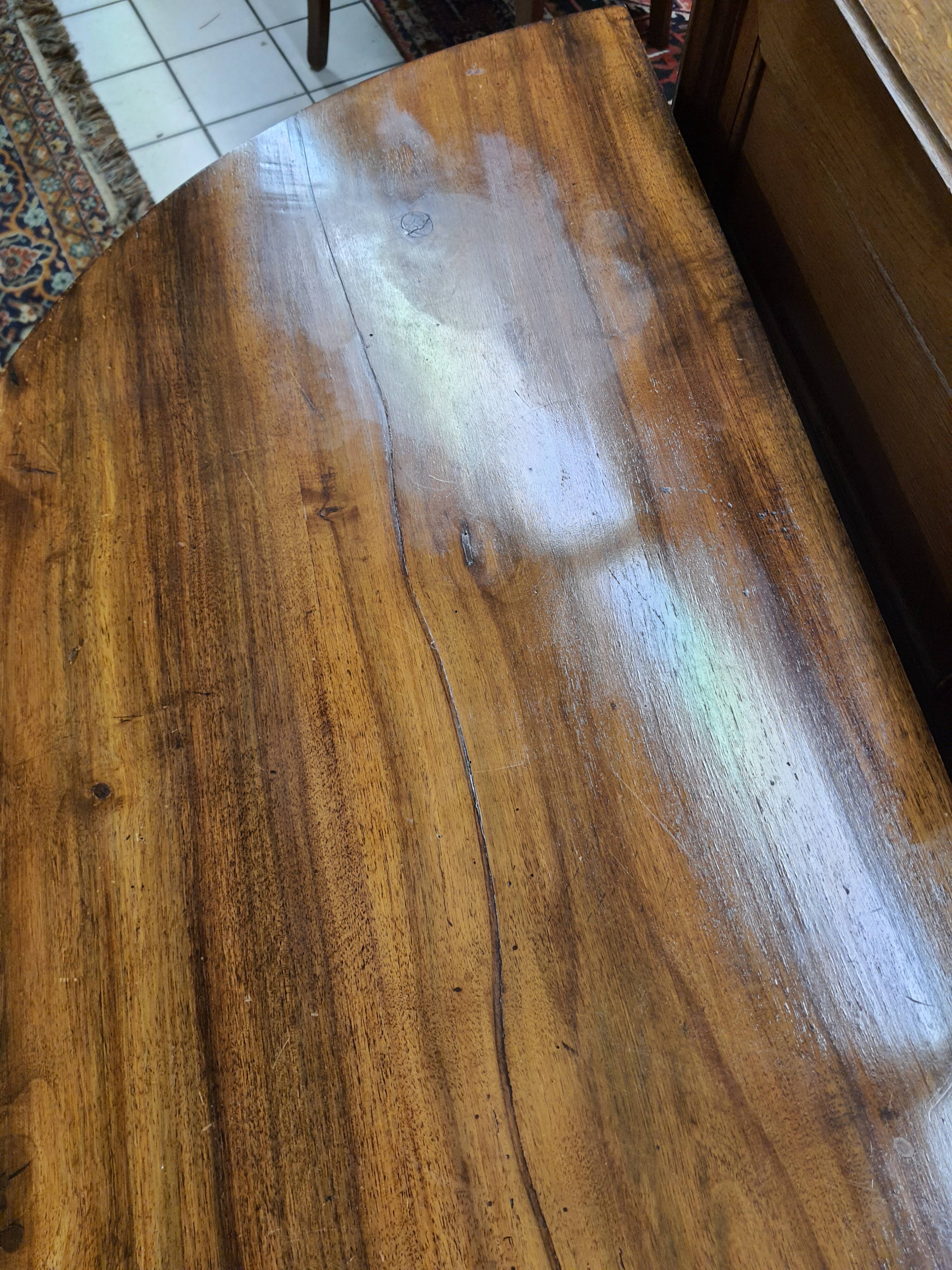 Walnut half moon table