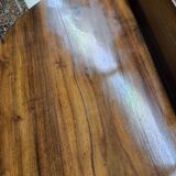 Walnut half moon table