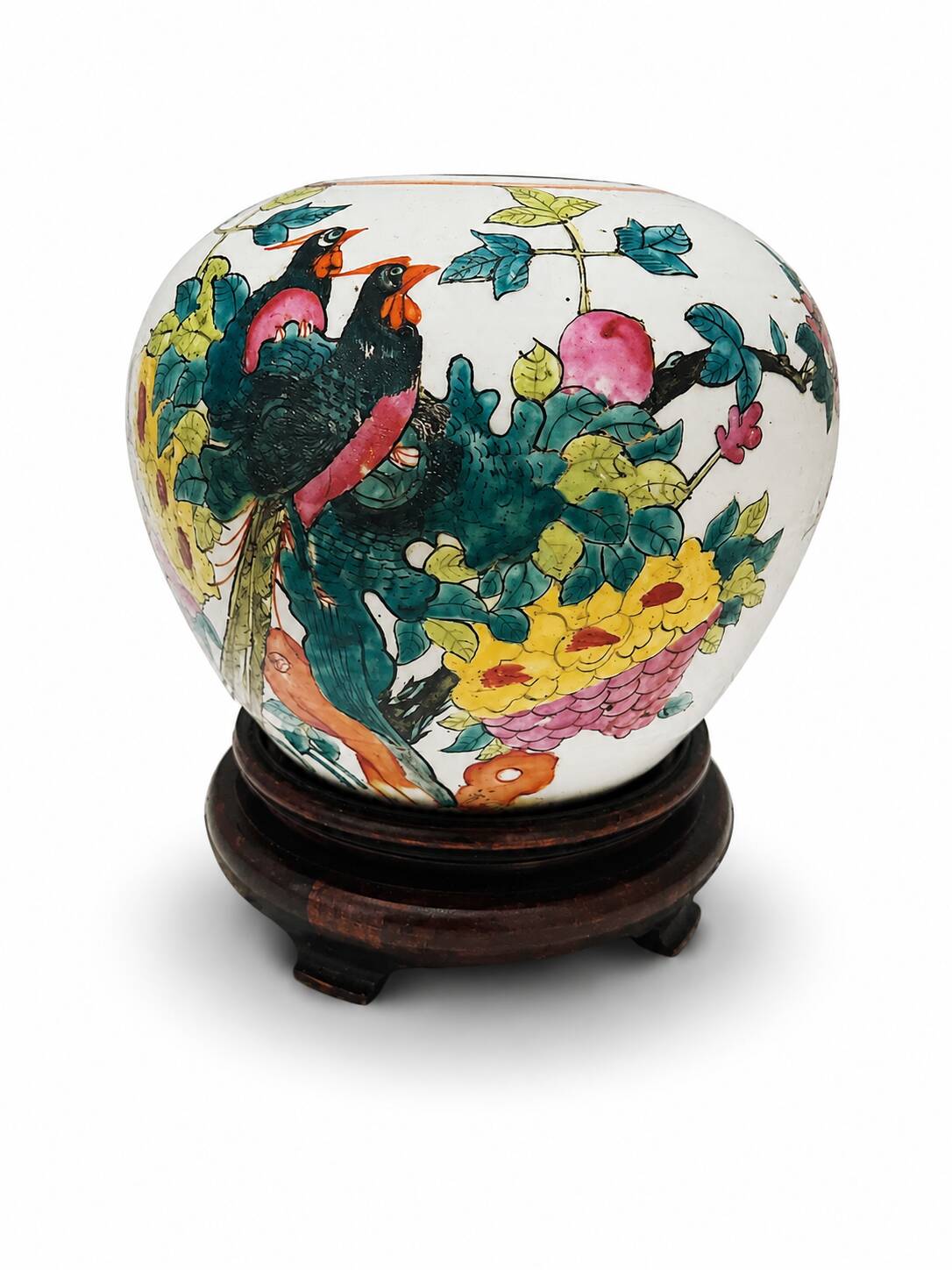 Cache-pot en porcelaine chinoise « famille rose »