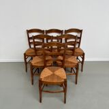 6 50s straw chairs