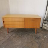 Small vintage blond wood sideboard