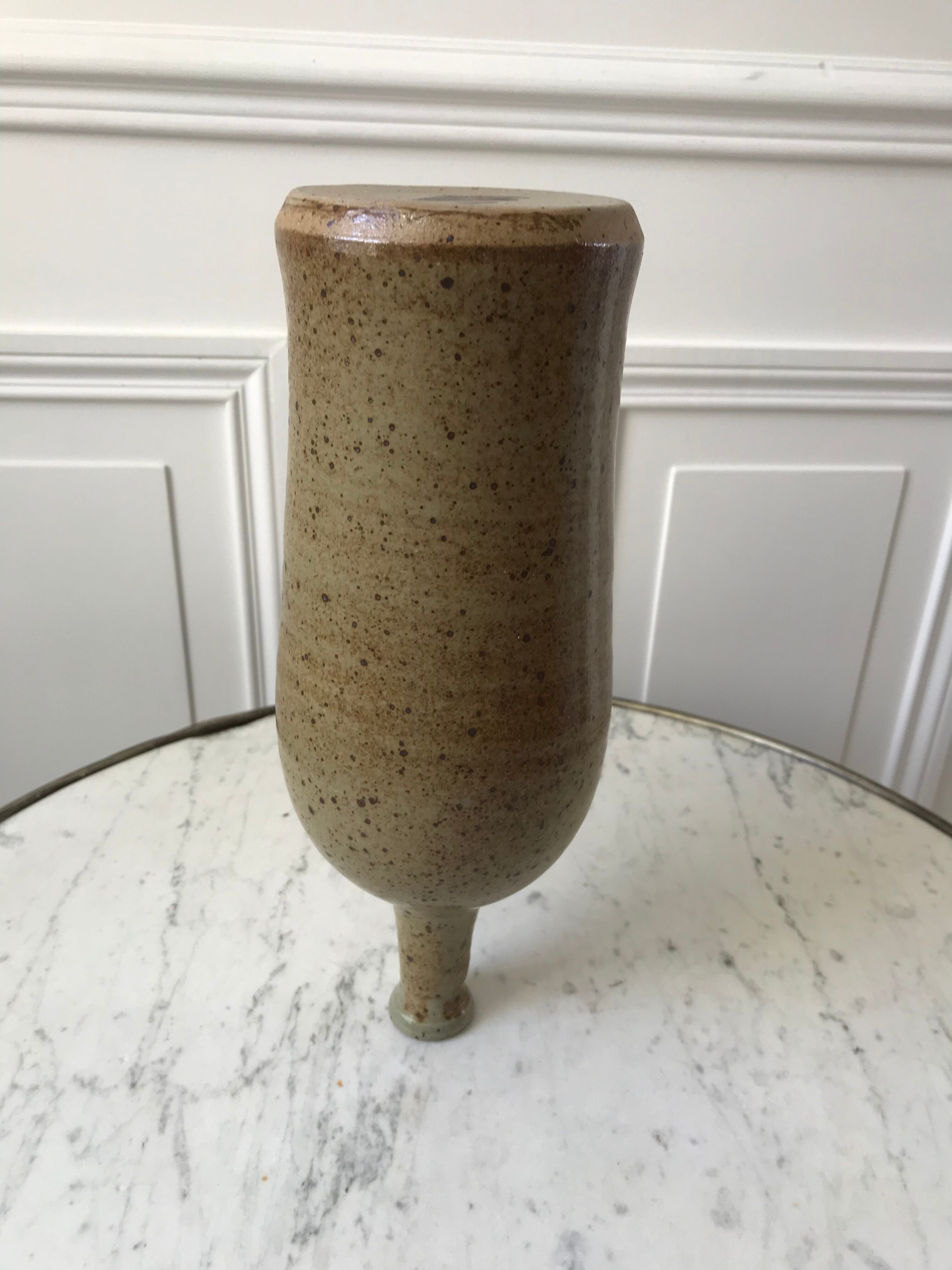 Ceramic bottle / stoneware / pottery vintage 70s signed