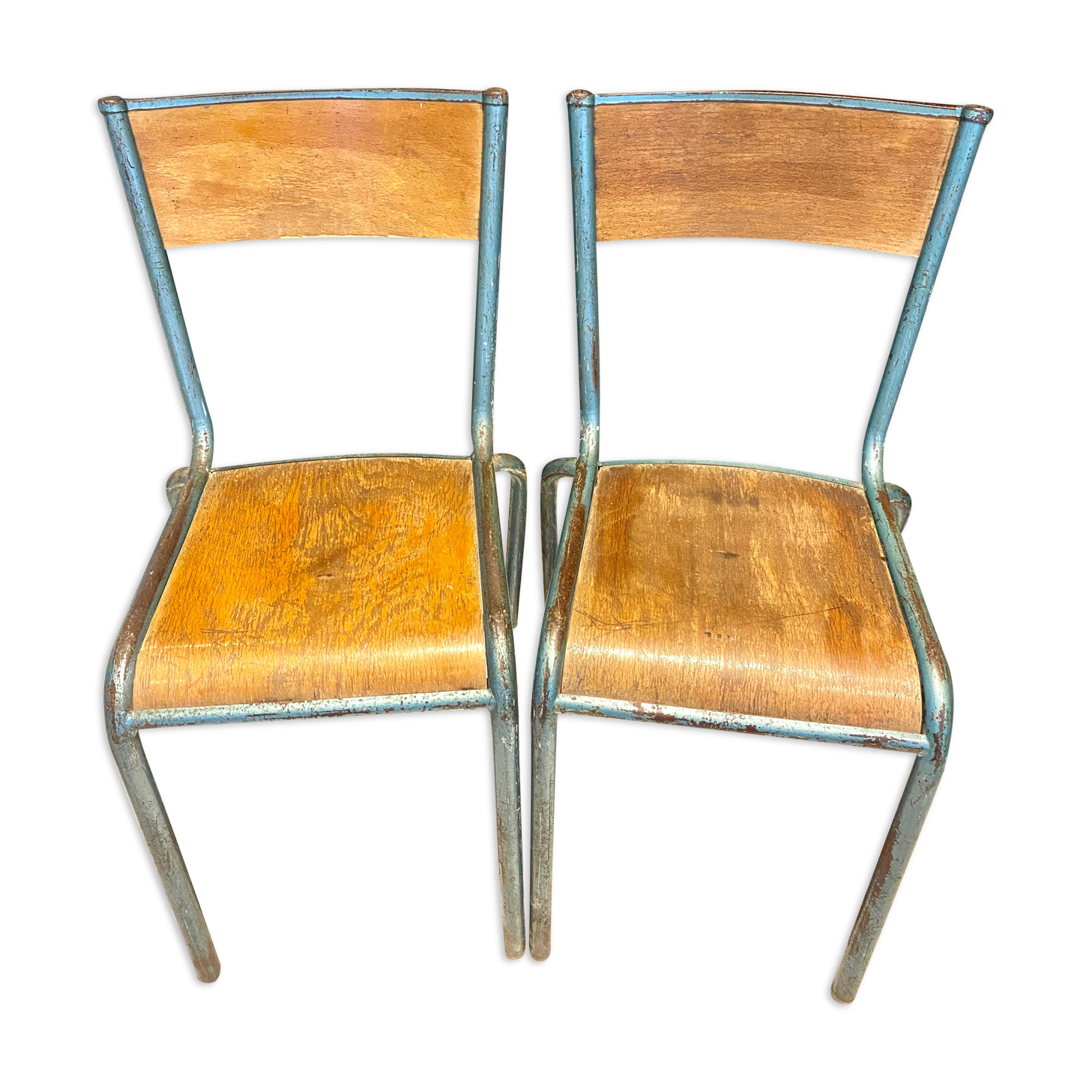 Paire de chaises d'école vintage