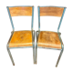 Paire de chaises d'école vintage