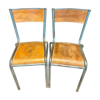 Pair of vintage school chairs