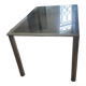 Dining table in chromed steel and smoked glass top, 1969