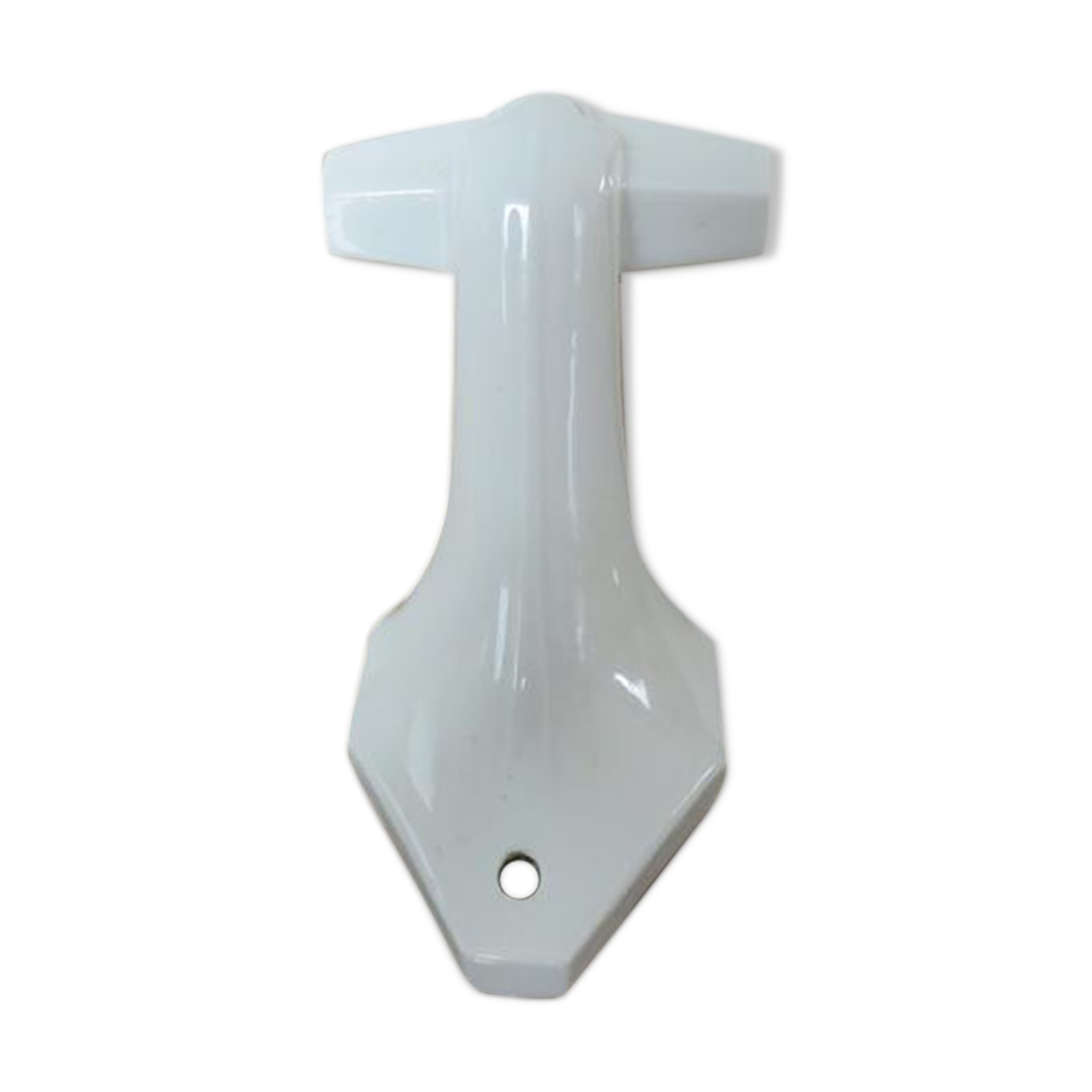 Patère en porcelaine blanche art deco années 30 40