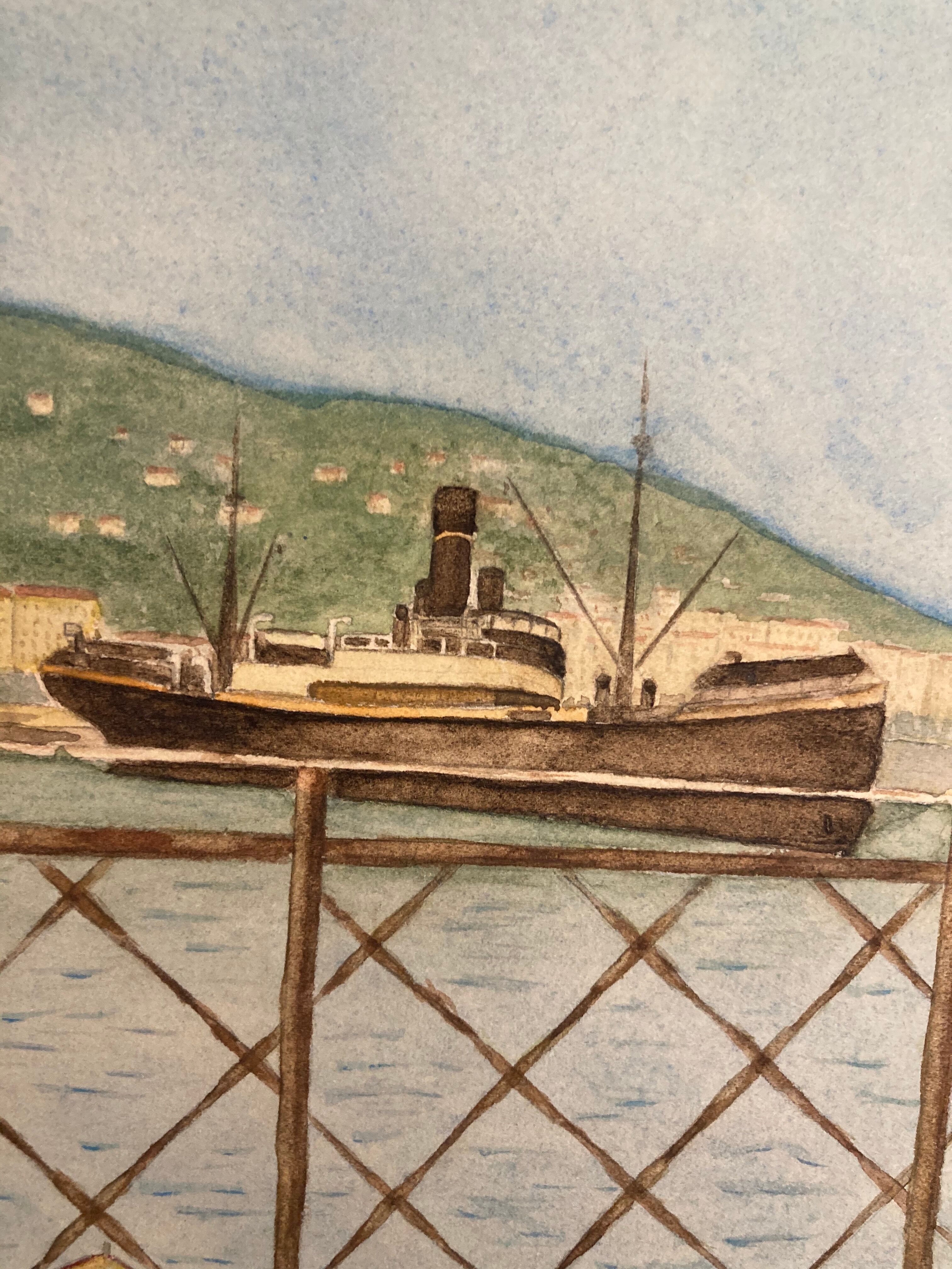 Vintage marine watercolor