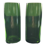 Paire de soliflores vert bouteille