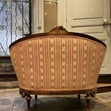 Small Sofa / Marquise From the Napoleon III Period in Waxed Wood in Louis XVI Style