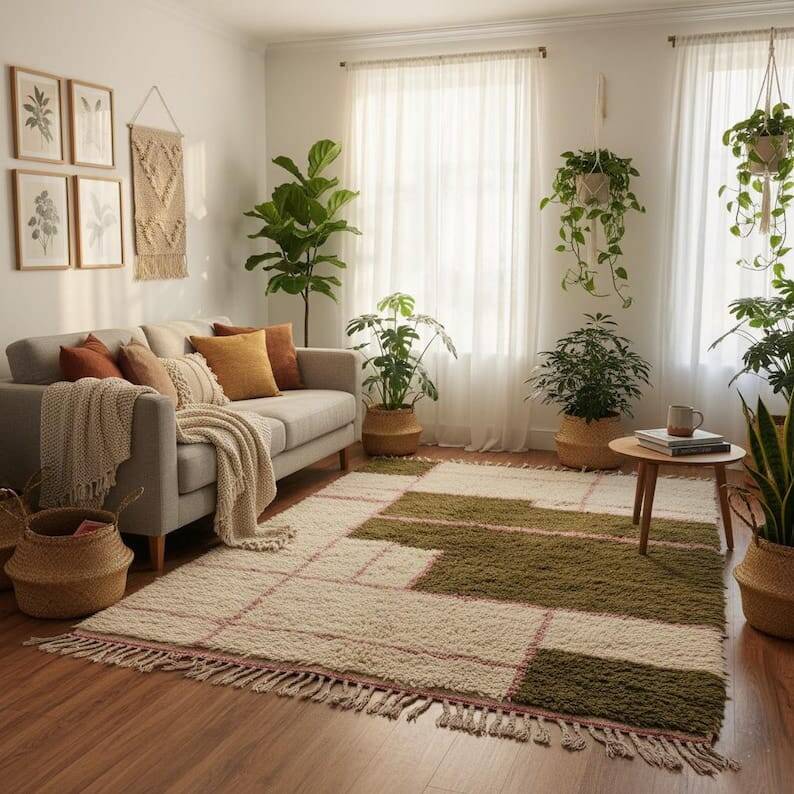 Berber wool rug size 2/3 m