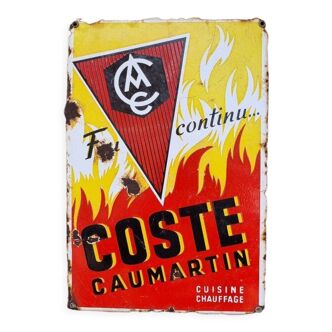 Coste combustible enamel plate