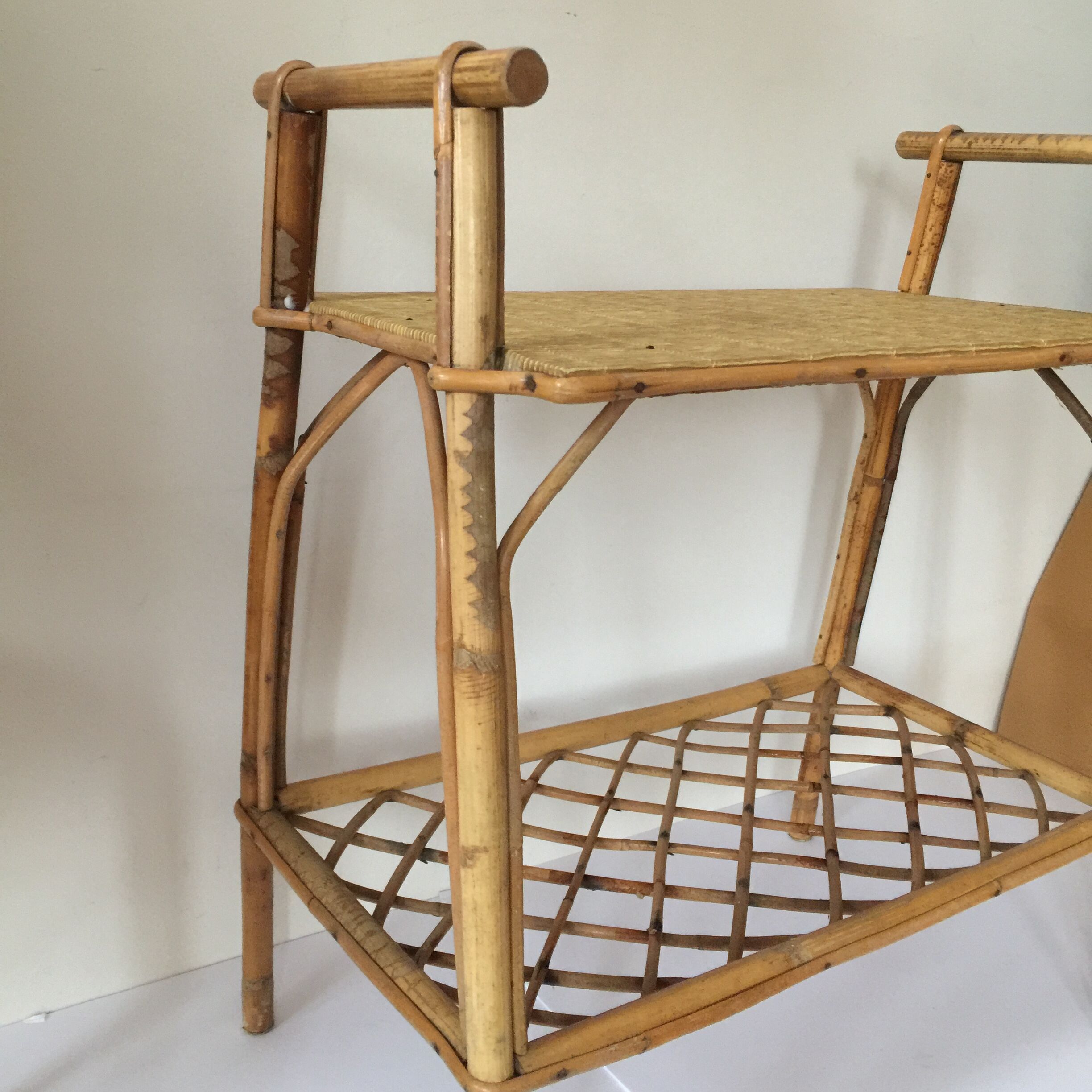 Small table in vintage rattan