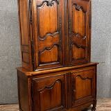 Louis XV style two-part sideboard in cherry and walnut circa 1880