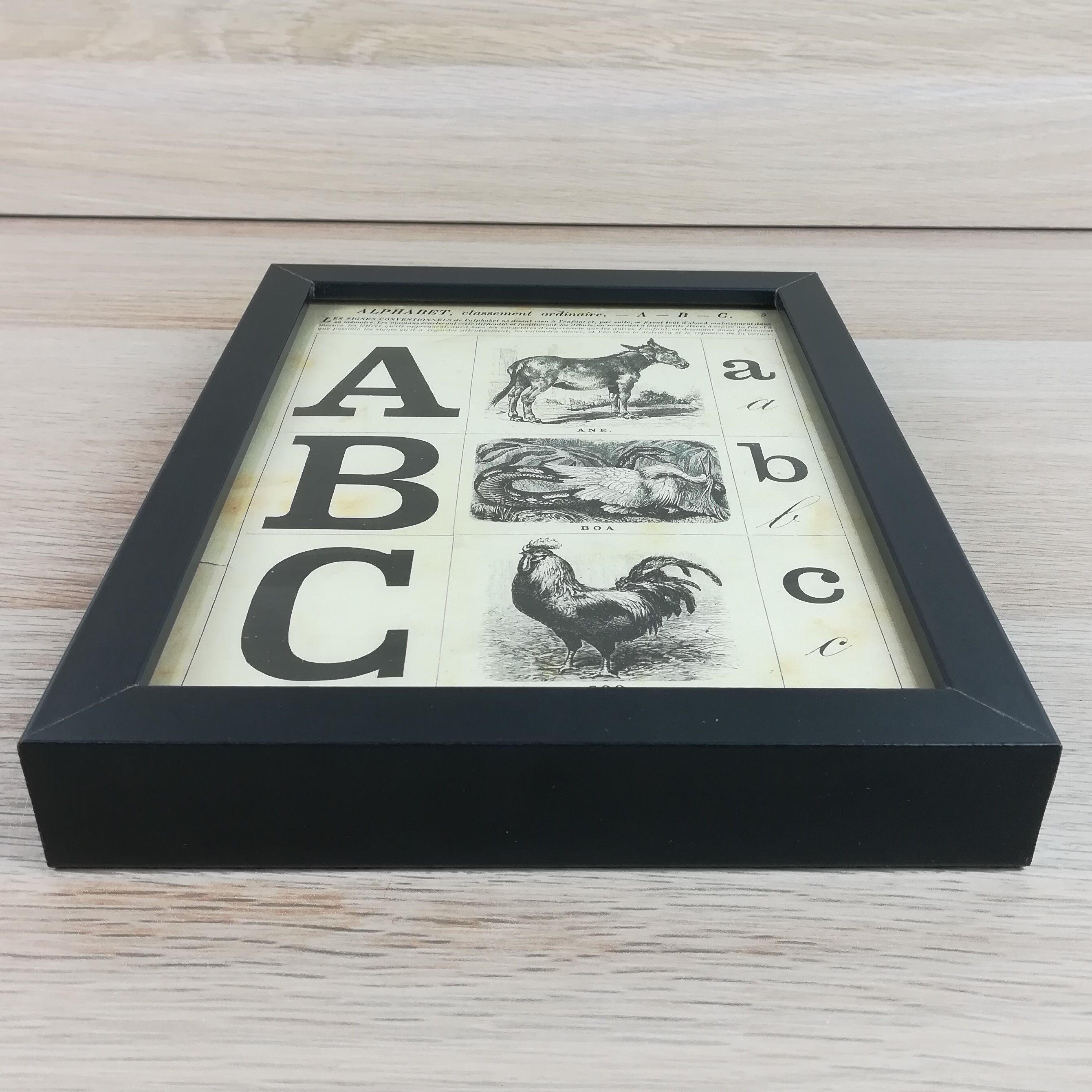 Framed alphabet plate a-b-c