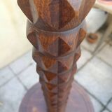 Large solid wood lamp