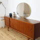 Mirror oval gilded brass hooping 92x64cm, mid century
