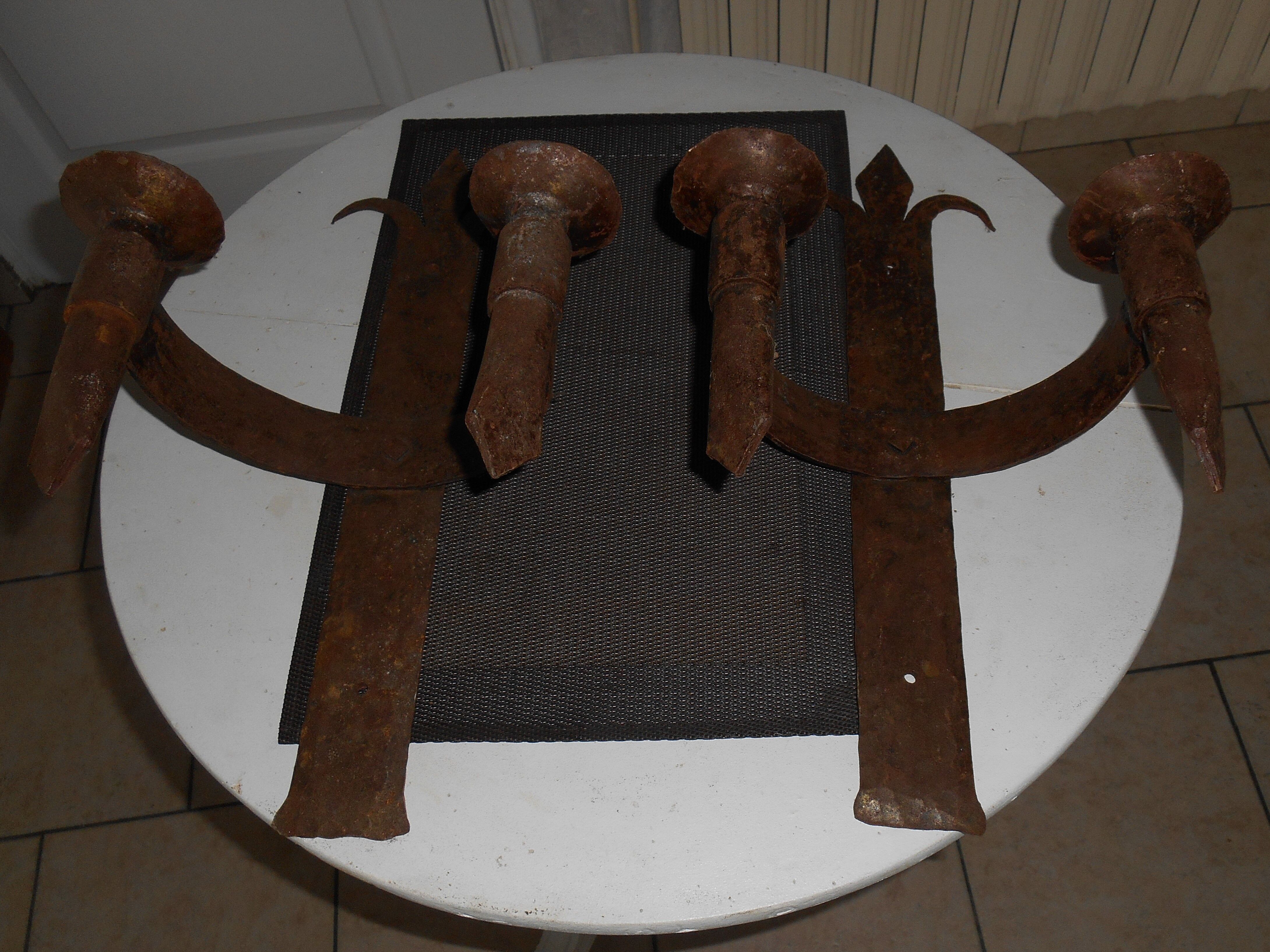 Pair of iron wall sconces
