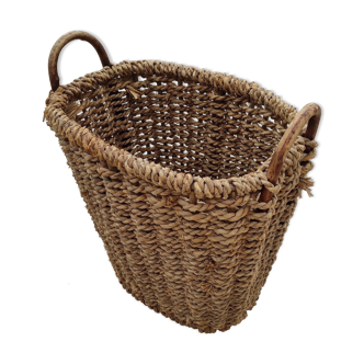 Panier avec anses en châtaignier ancien