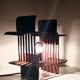 Vintage solid teak lamp
