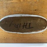 Unique ceramic plate with fish decoration - signed Albert Thiry