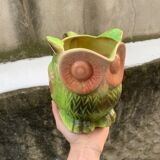 Pichet zoomorphe chouette/hibou vert