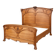 Double bed from the Art Nouveau period – Carved mahogany – Relief flowers