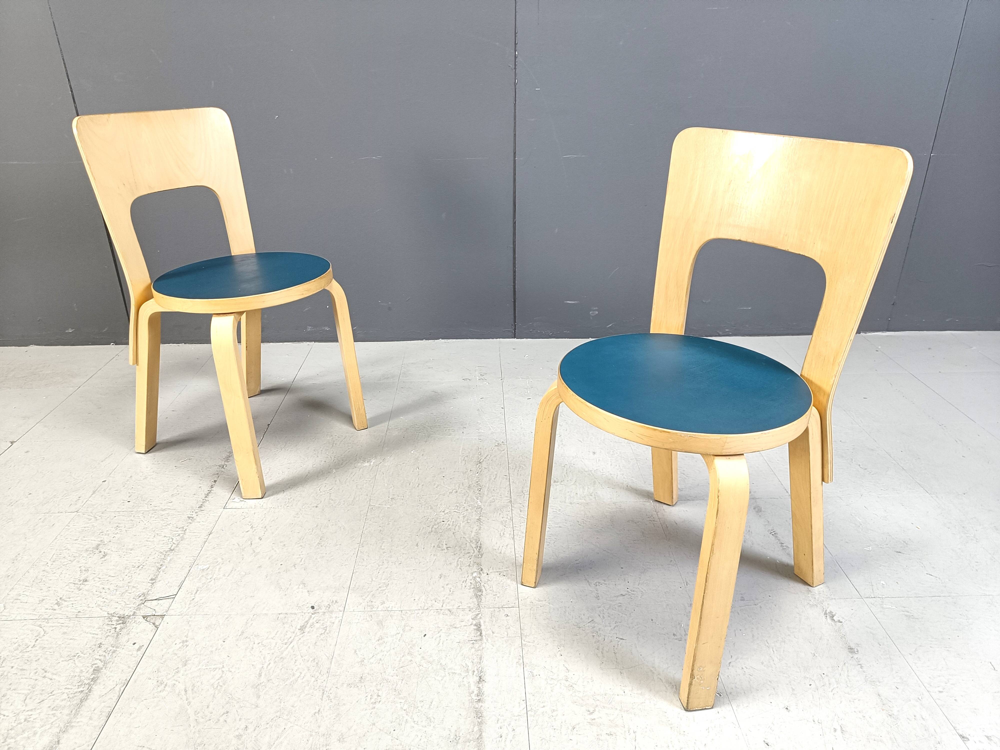 Model 66 dining chairs by Alvar Aalto for Artek, 1960s