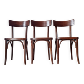 Set of 3 antique wooden bistro chairs