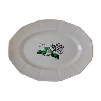 Oval dish Digoin Sarreguemines model Bayeux