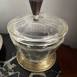 Sucrier Art-Deco - Verre - Bois et Métal