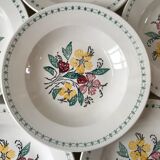 Set of 6 hollow plates Digoin Sarreguemines 40s