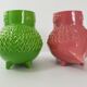 Suite de 3 vases hérisson 1960