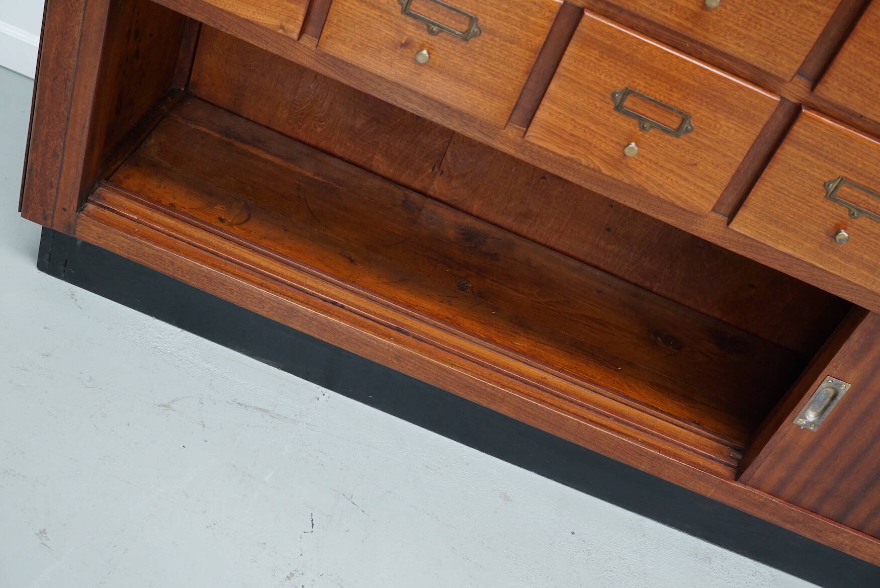 Vintage Mid-Century Dutch Hardwood Shop / Apothecary or Filing Cabinet