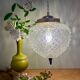 Vintage diamond-point glass globe pendant light