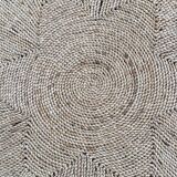 Round natural Scandinavian jute rug with star pattern 83cm